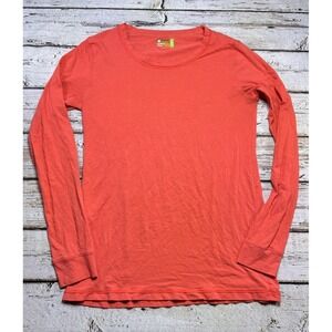 Tasc Performance Bamboo Top Long Sleeve Orange Shirt Womens Medium Athletic